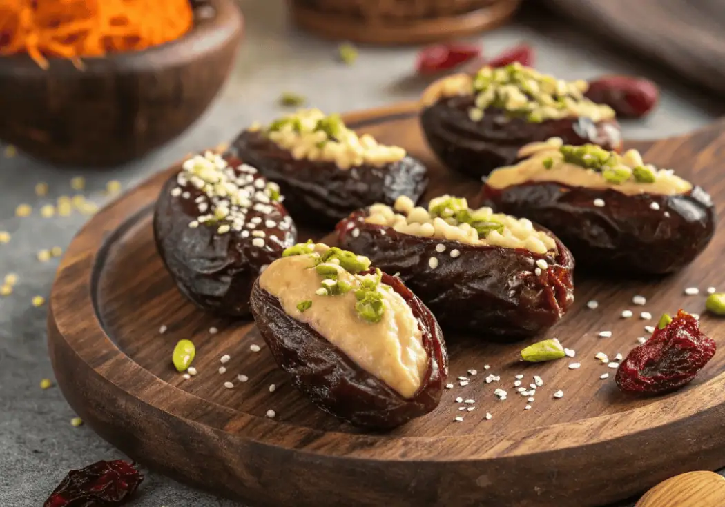 Gevulde dadels deluxe met amandelpasta en pure chocolade